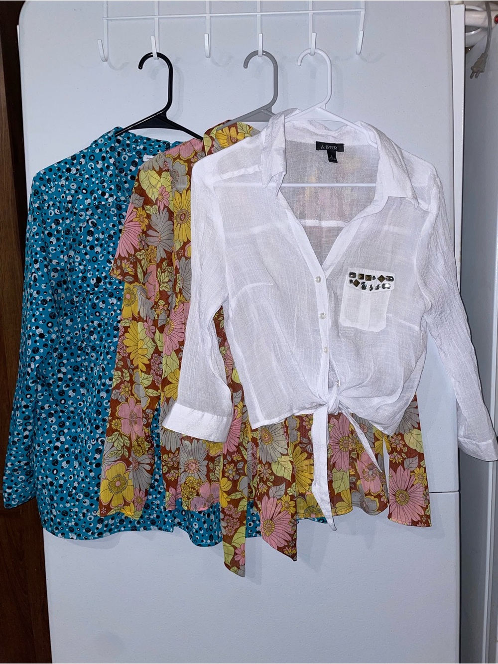 Set of Three Ladies Button Down Blouses, 3/4 and Long Sleeves